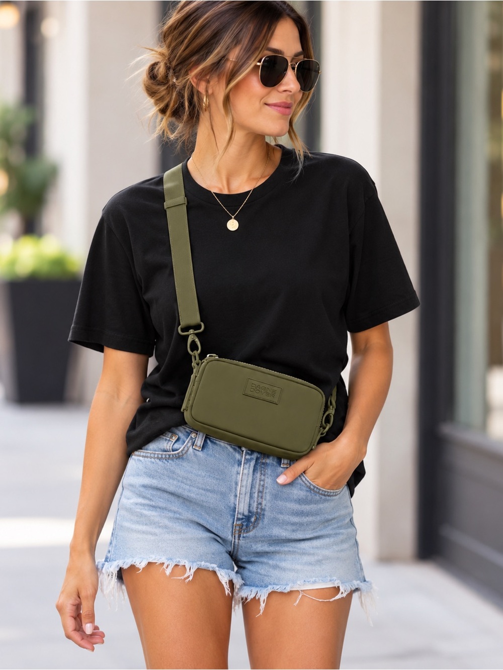 Dagne Dover Mara Phone Sling in Dark Moss